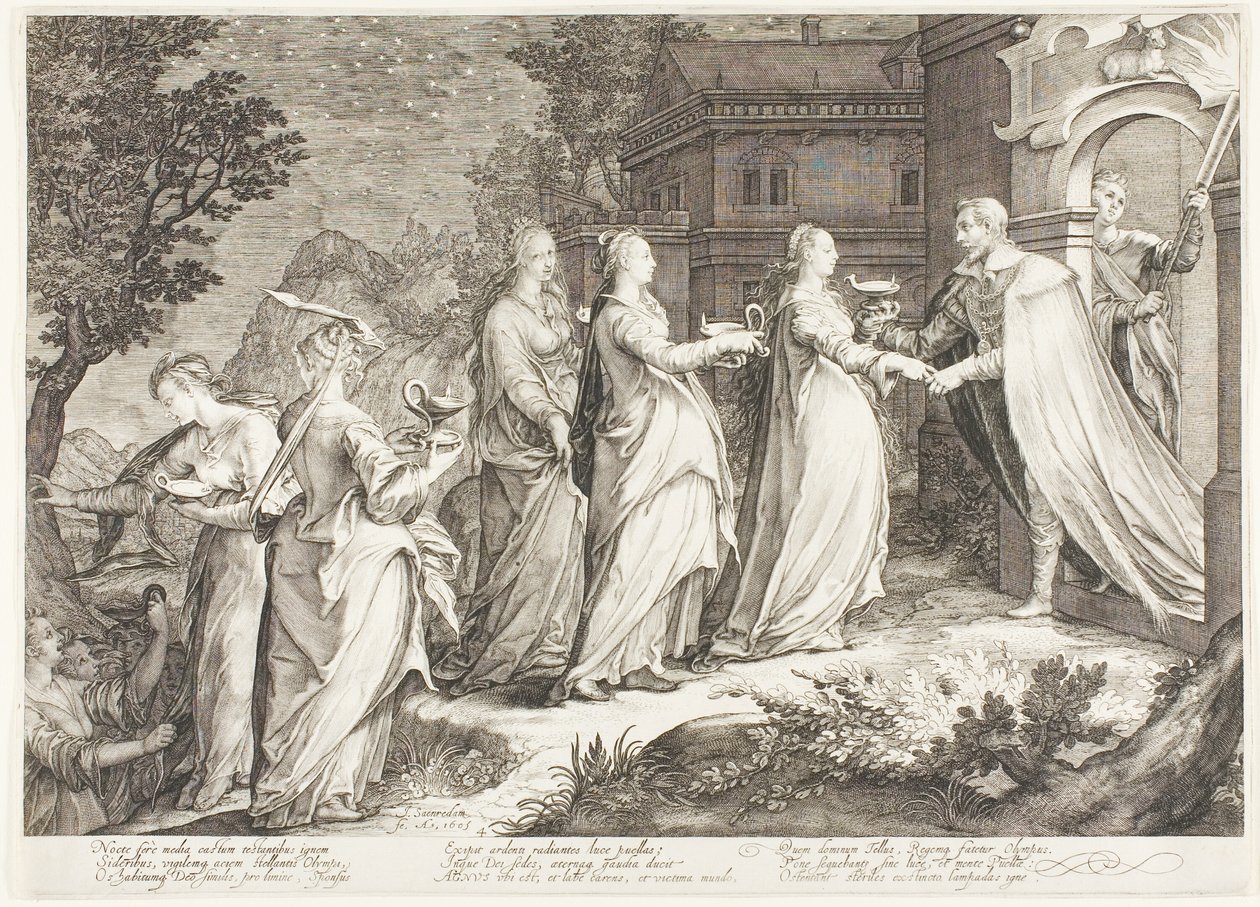 Tallrik fyra, från Five Wise and Five Foolish Virgins av Jan Saenredam