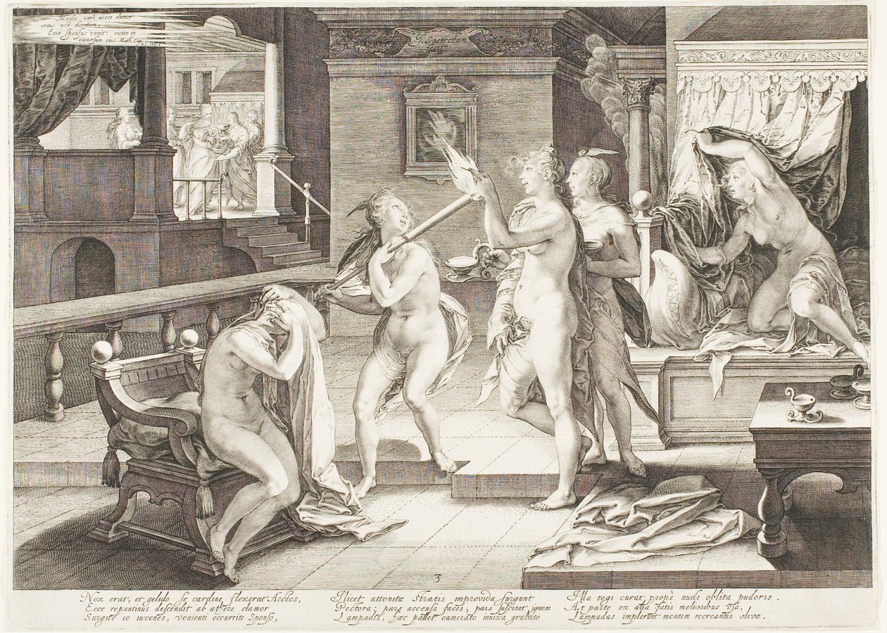 Tallrik tre, från Five Wise and Five Foolish Virgins av Jan Saenredam