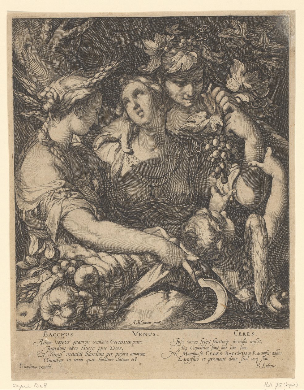 Venus, Bacchus och Ceres Venus Triget utan Ceres och Bacchus (titel på objekt) av Jan Saenredam