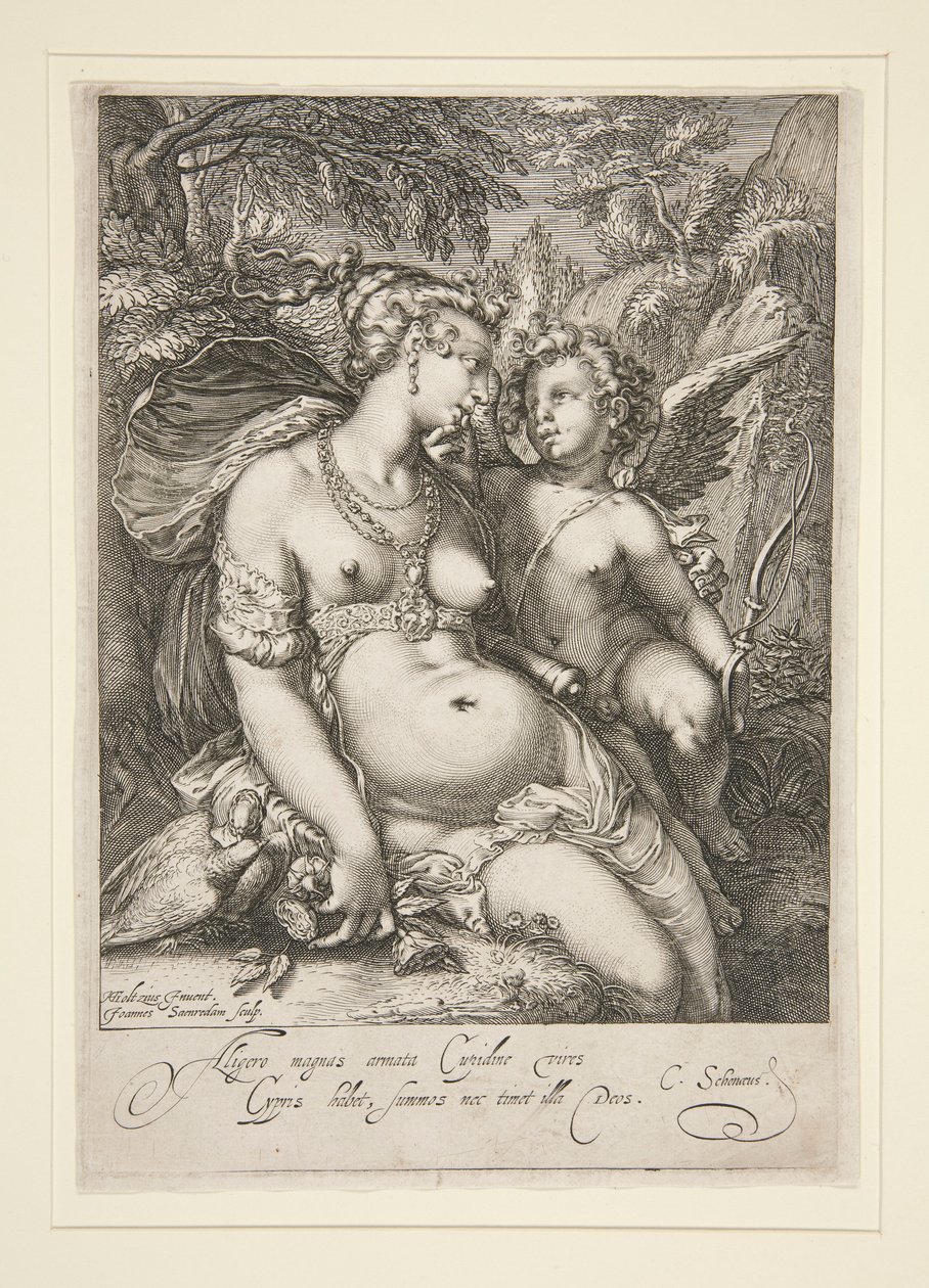 Venus och Amor av Jan Saenredam