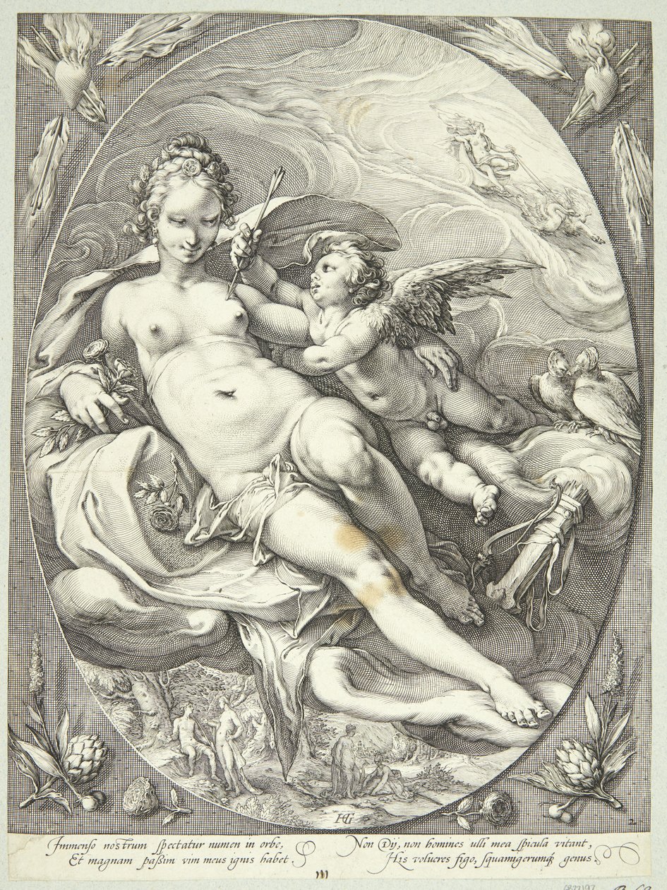 Venus och Amor av Jan Saenredam