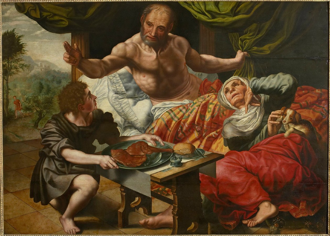 Isaac Blessing Jacob, mitten av 1500-talet. av Jan Sanders Hemessen van