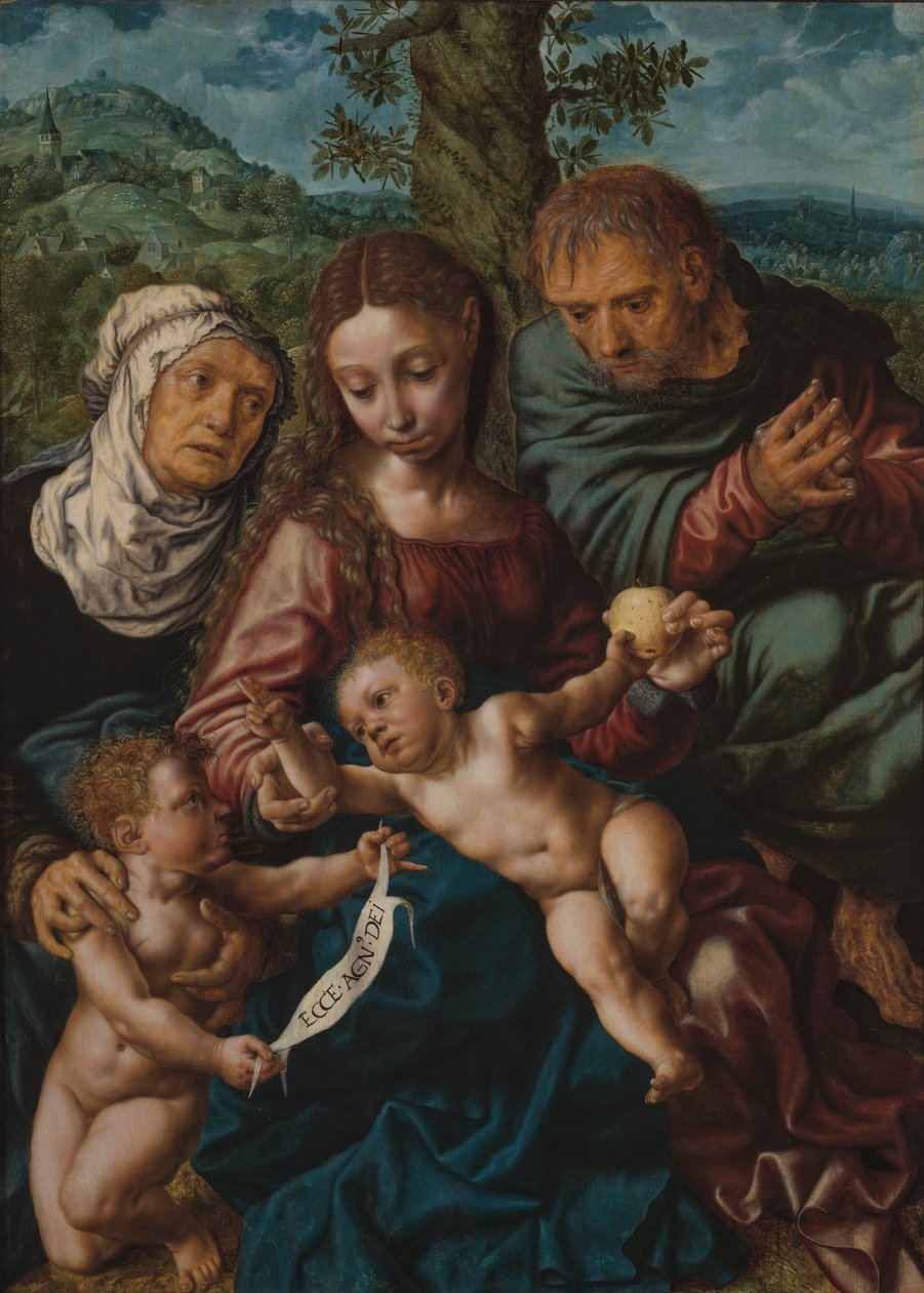 Den heliga familjen med Johannes Döparen och S:ta Elisabeth av Jan Sanders van Hemessen