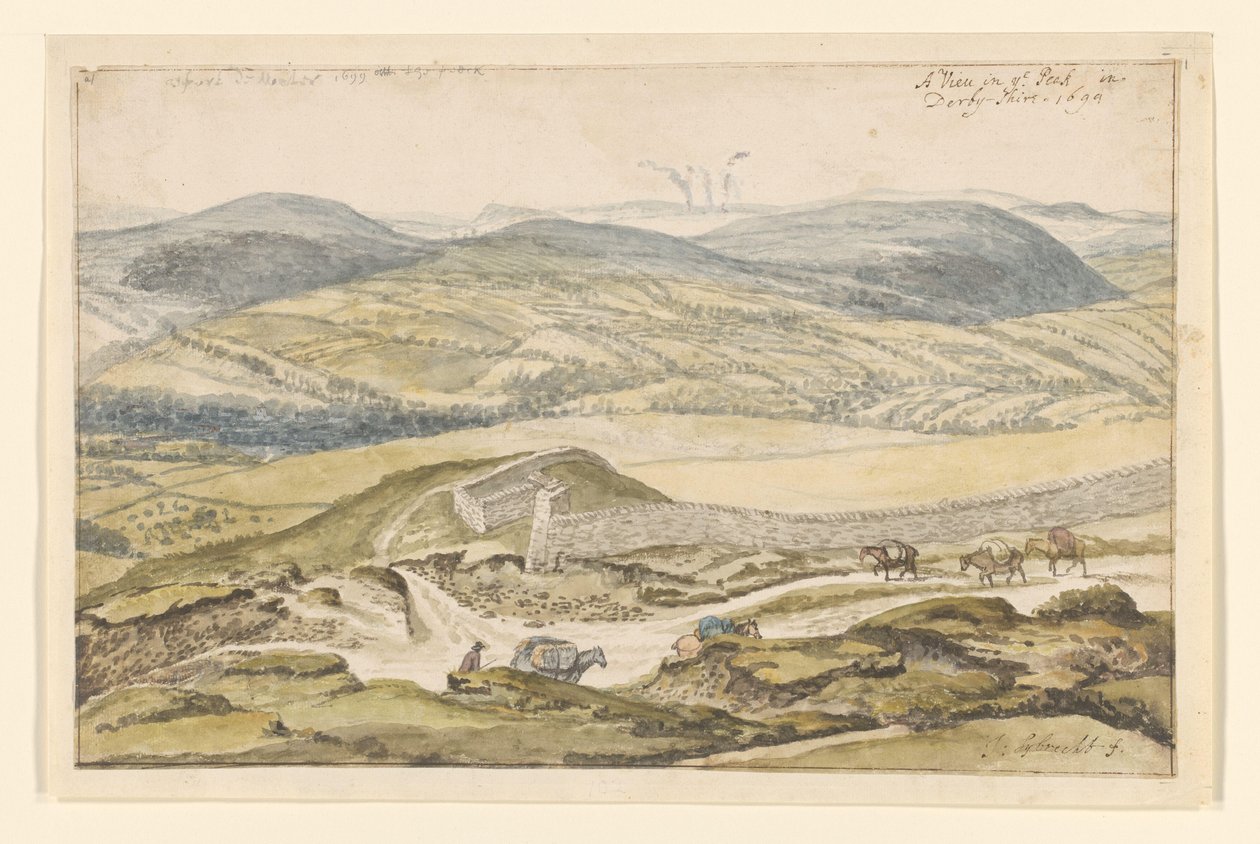 Utsikt över bergen från High Peak i Derbyshire av Jan Siberechts