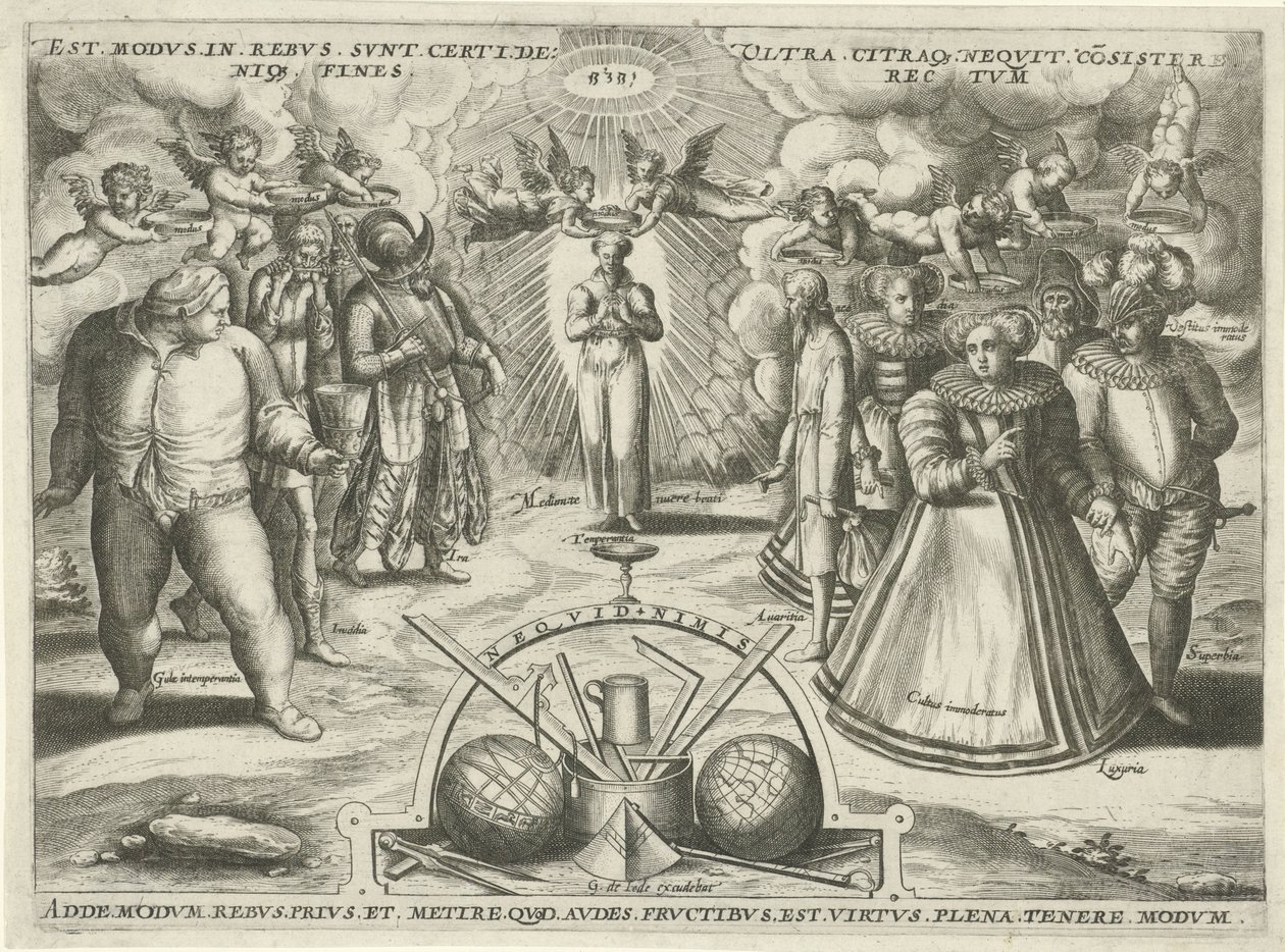 Måttlighet med synder personifierad Est modus.in.rebus. sunt. certi.de: (...) (titel på objekt) av Jan Snellinck (I) (attributed to)