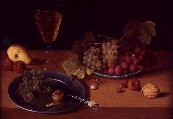 Stilleben (olja på koppar) av Jan Soreau