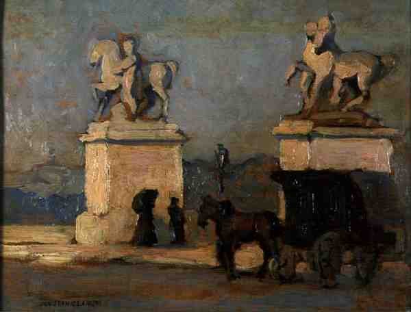Place de la Concorde, Paris, ca 1900 (olja ombord) av Jan Stanislawski