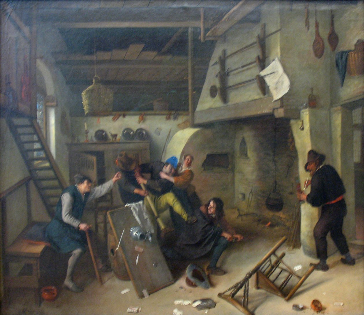 Ett slagsmål mellan kortspelare på en krog av Jan Steen