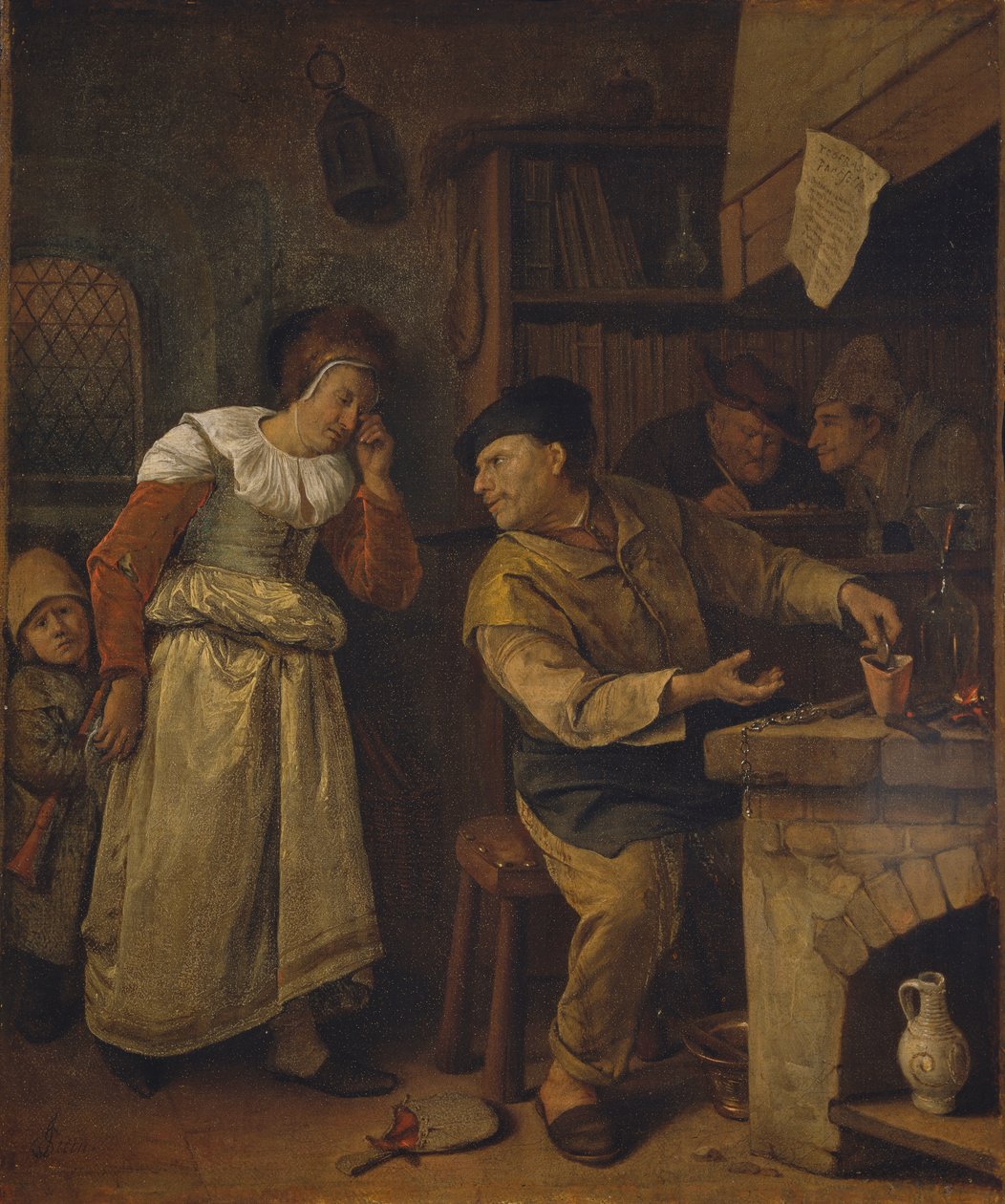 En guldsmed som smälter ned en kvinnas smycken i närvaro av en notarie: "Alkemisten" av Jan Steen