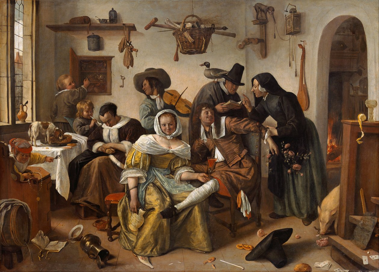 Akta dig för lyx ("In Weelde Siet Toe") av Jan Steen