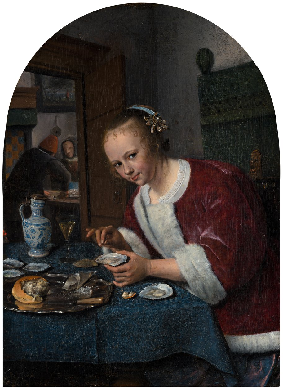 Flicka som äter ostron av Jan Steen