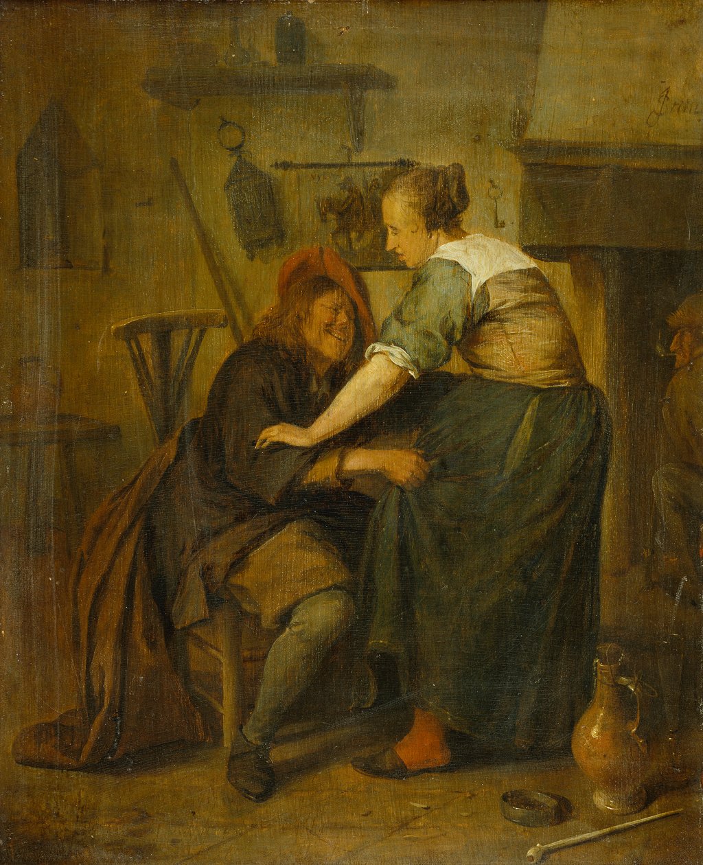 Värdshus med gäst och tjänsteflicka ("Den påträngande gästen") av Jan Steen