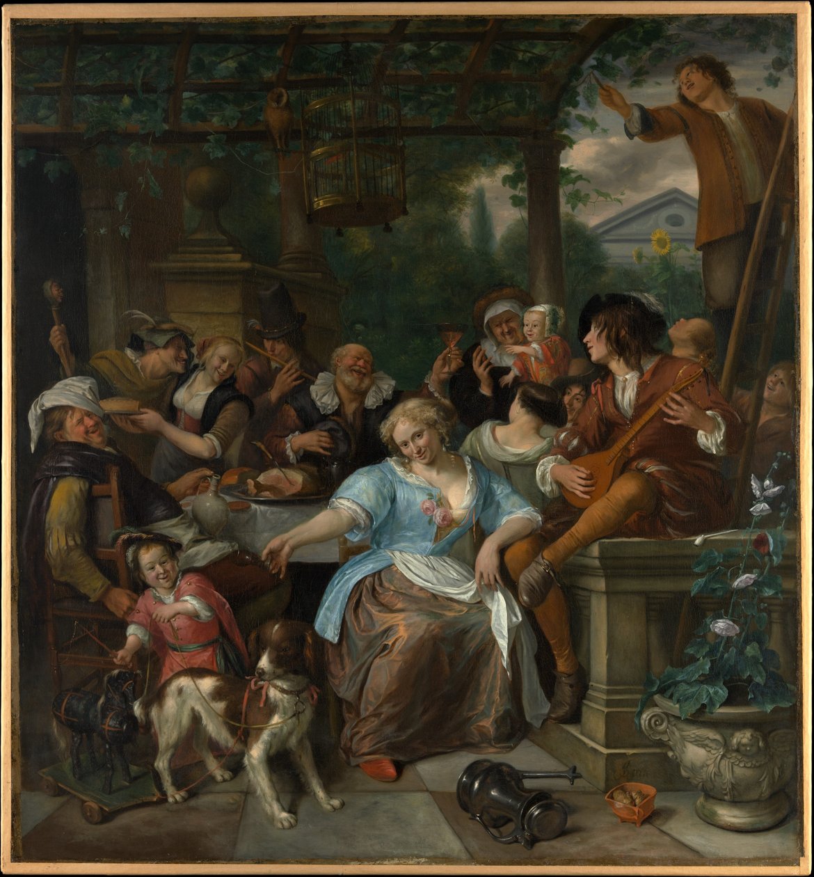 Muntra sällskapet på en terrass av Jan Steen