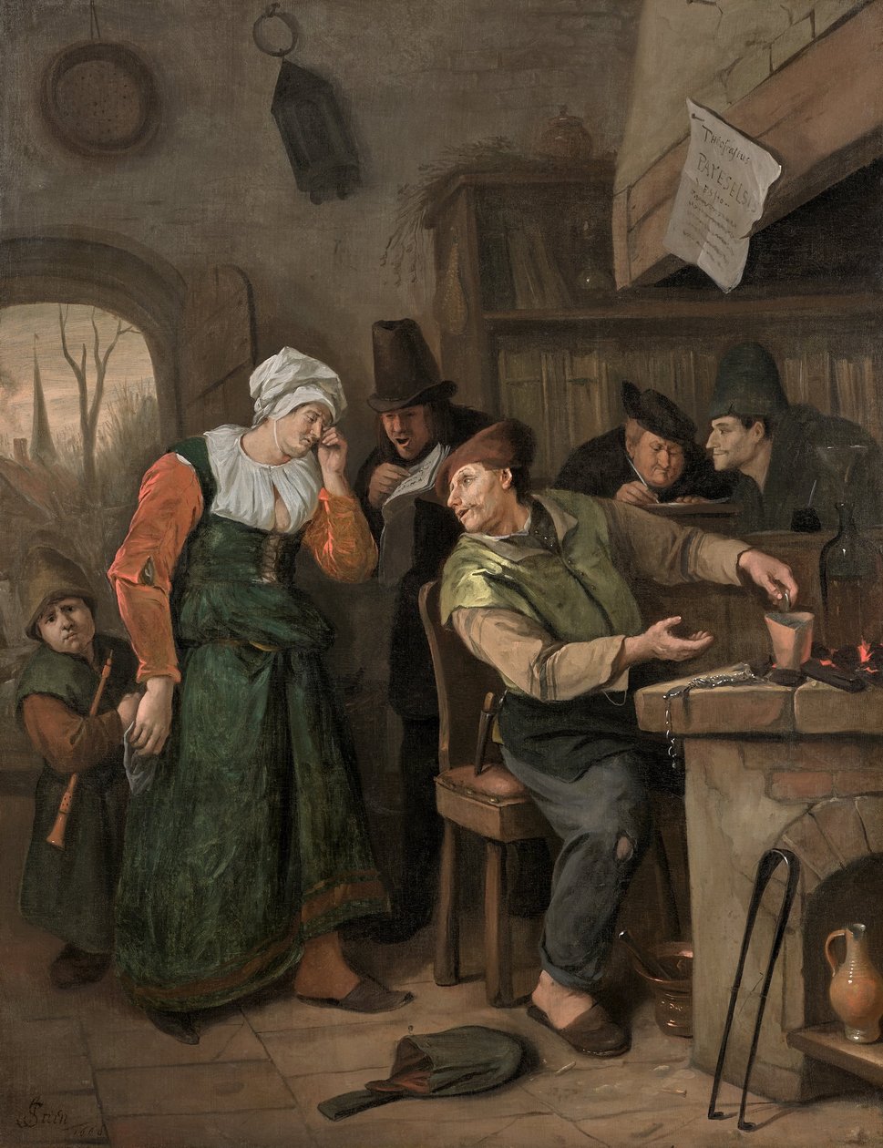Alkemisten och hans gråtande hustru av Jan Steen