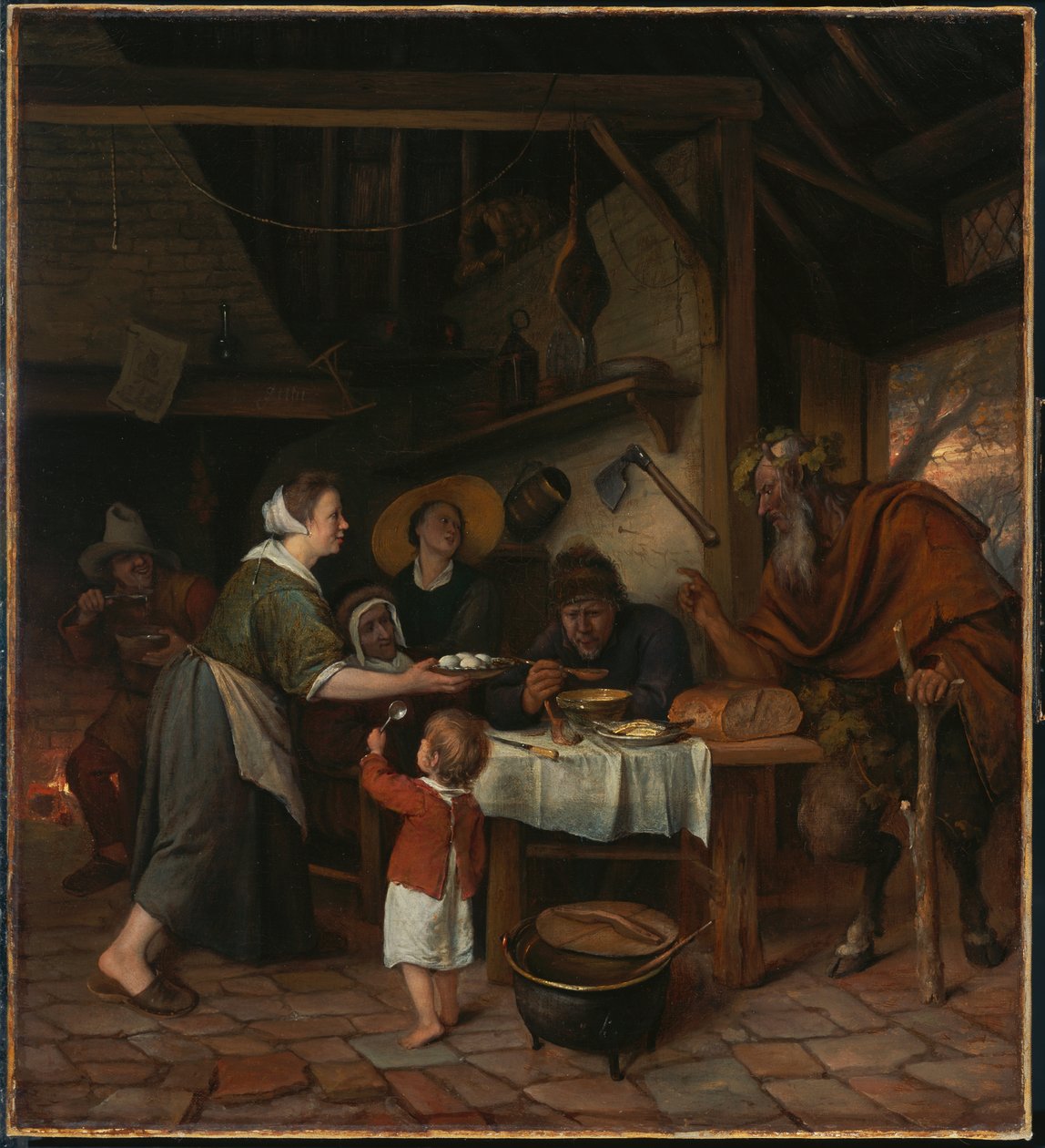 Satyren och bondefamiljen av Jan Steen
