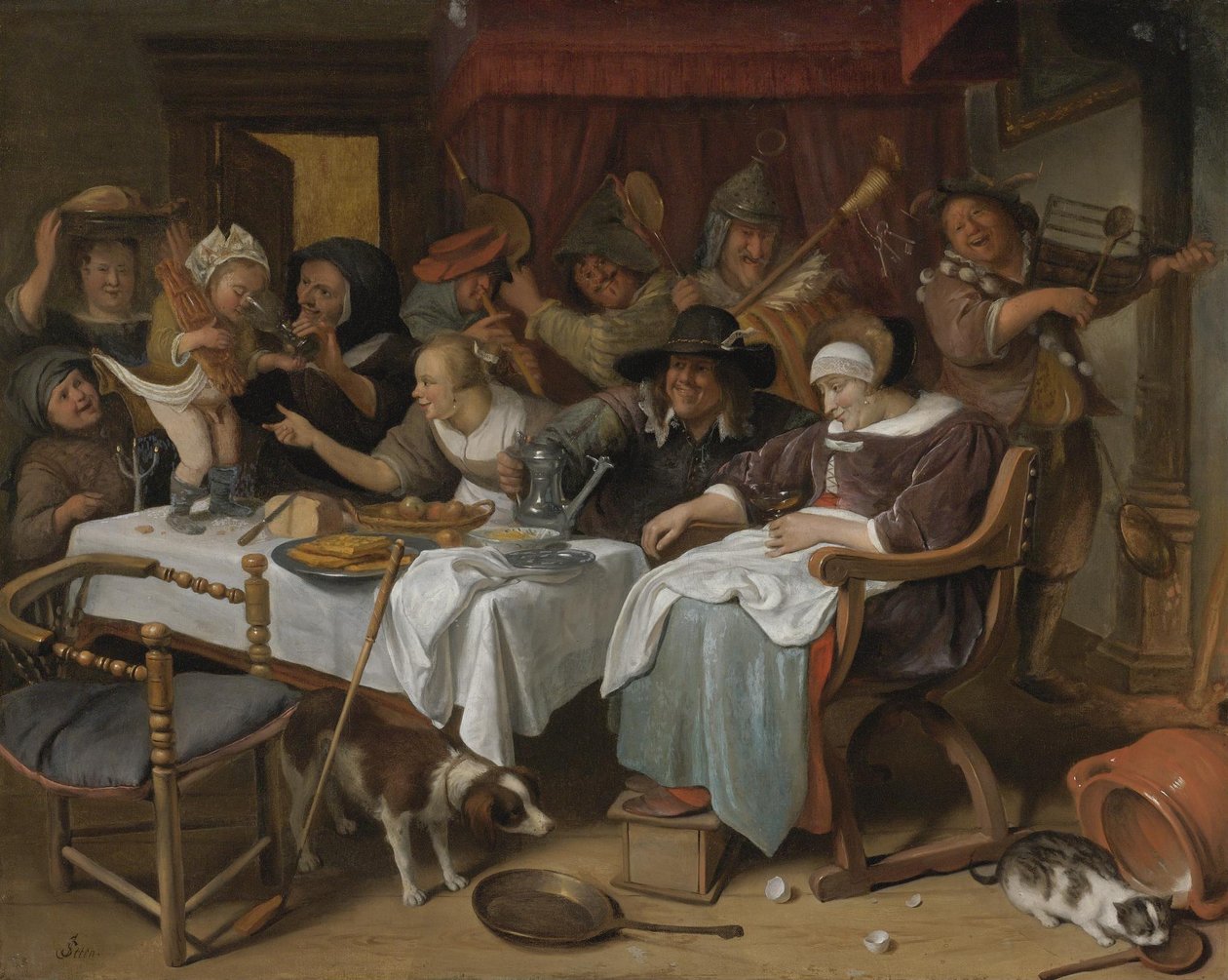 Trettondagsafton: kungen dricker av Jan Steen