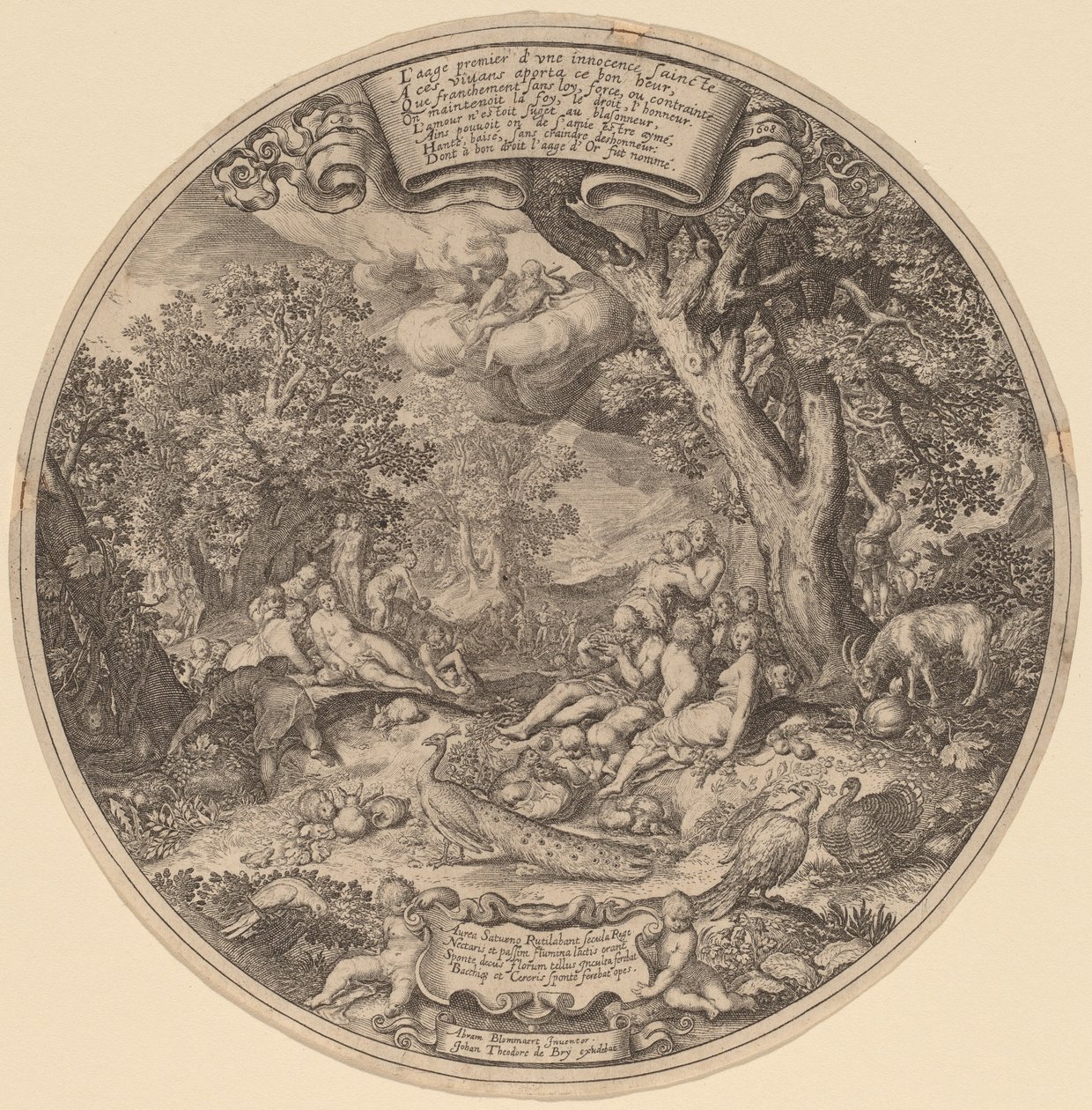 Den gyllene åldern av Jan Theodor de Bry after Abraham Bloemaert after Nicolaes
