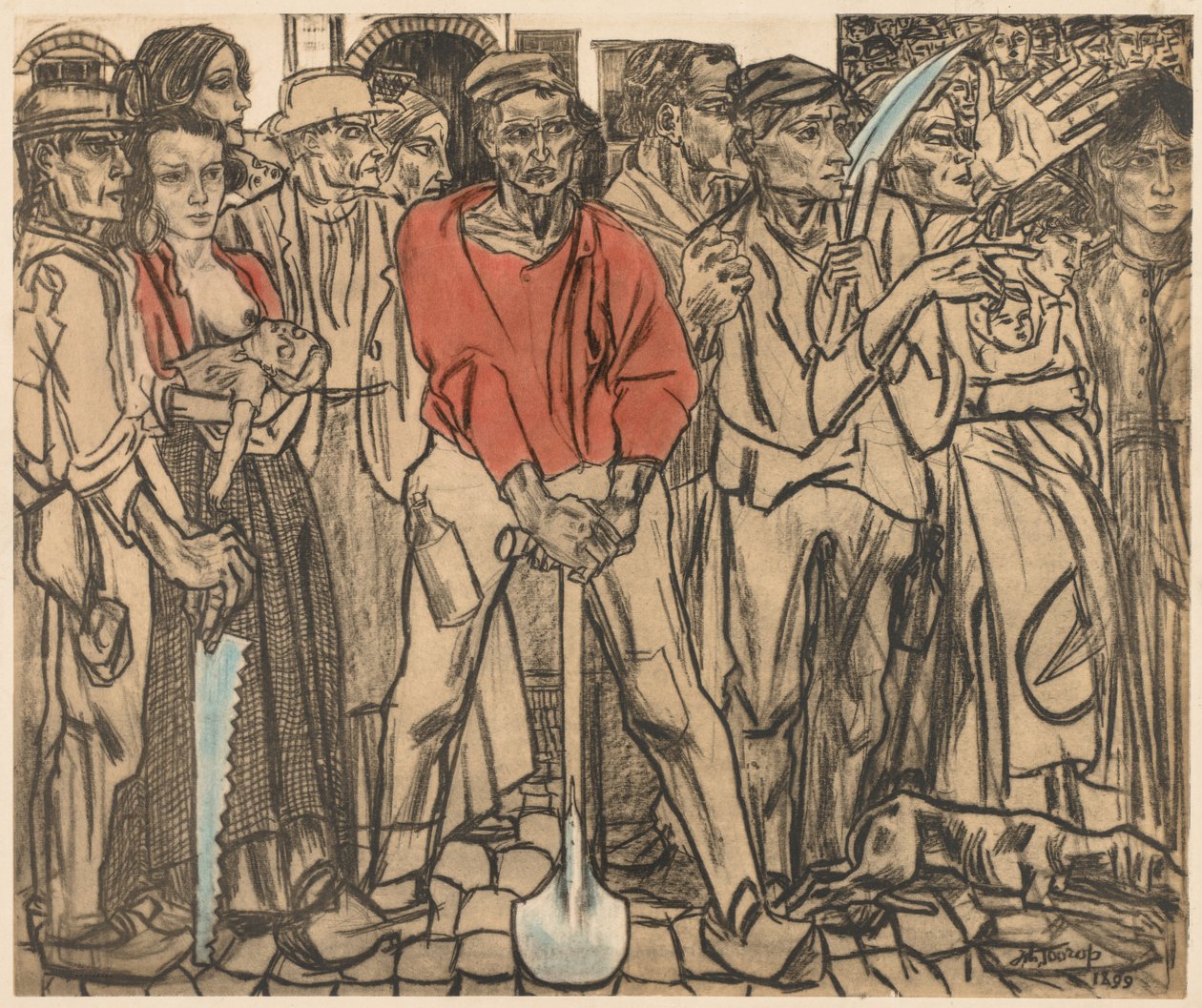 En grupp arbetare av Jan Theodore Toorop