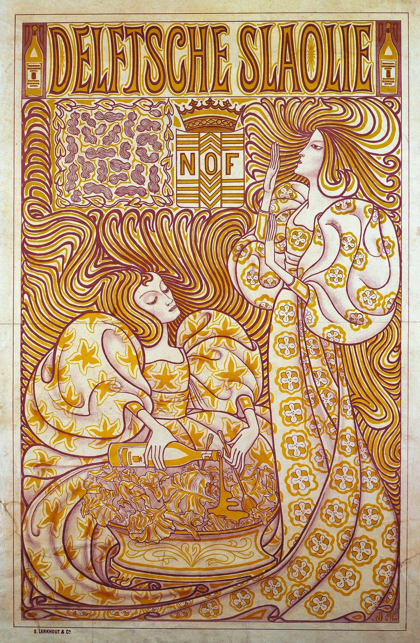 Delftsche Slaolie, Reklamaffisch för salladsdressing av Jan Toorop
