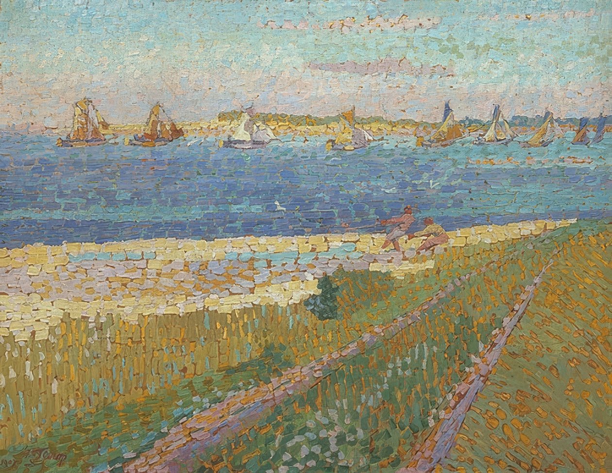 Fischerboote bei Veere (Veeres fiskeflotta). 1907 av Jan Toorop