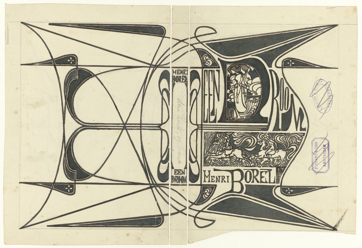 Banddesign för: Henri Borel, A dream, 1899 av Jan Toorop