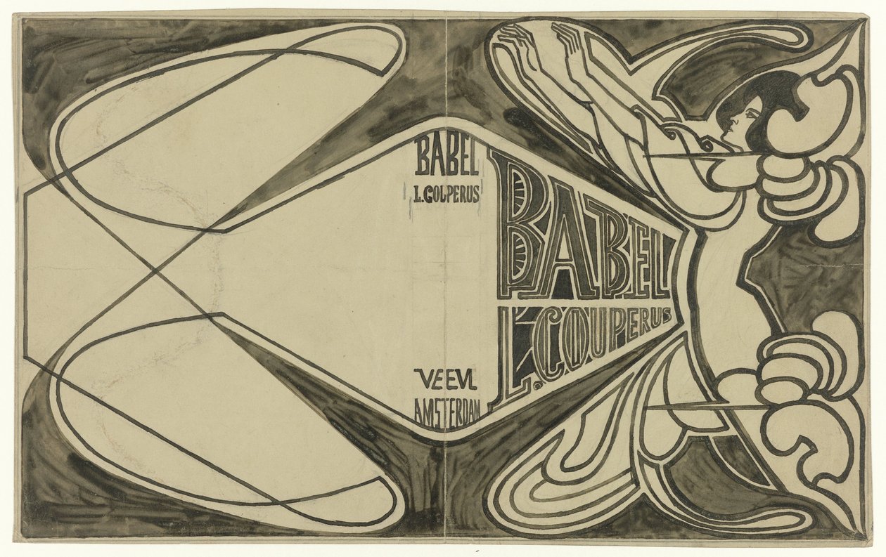 Banddesign för: Louis Couperus, Babel, 1901 av Jan Toorop