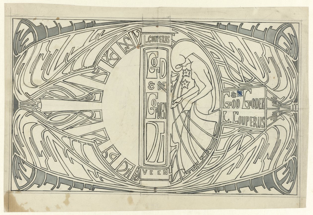 Banddesign för: Louis Couperus, God and Gods, 1903 av Jan Toorop