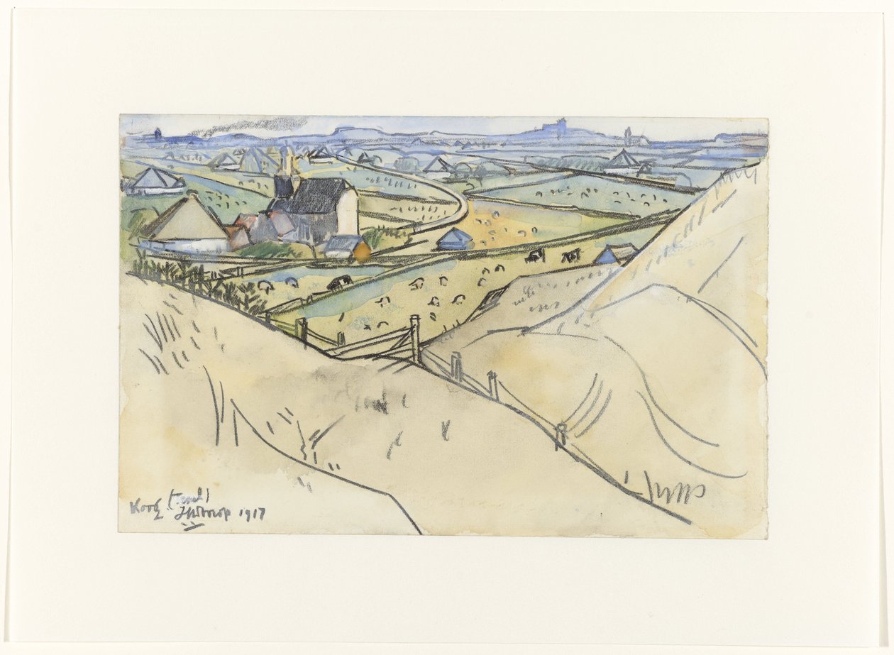 Utsikt från sanddynerna på Koog på Texel av Jan Toorop