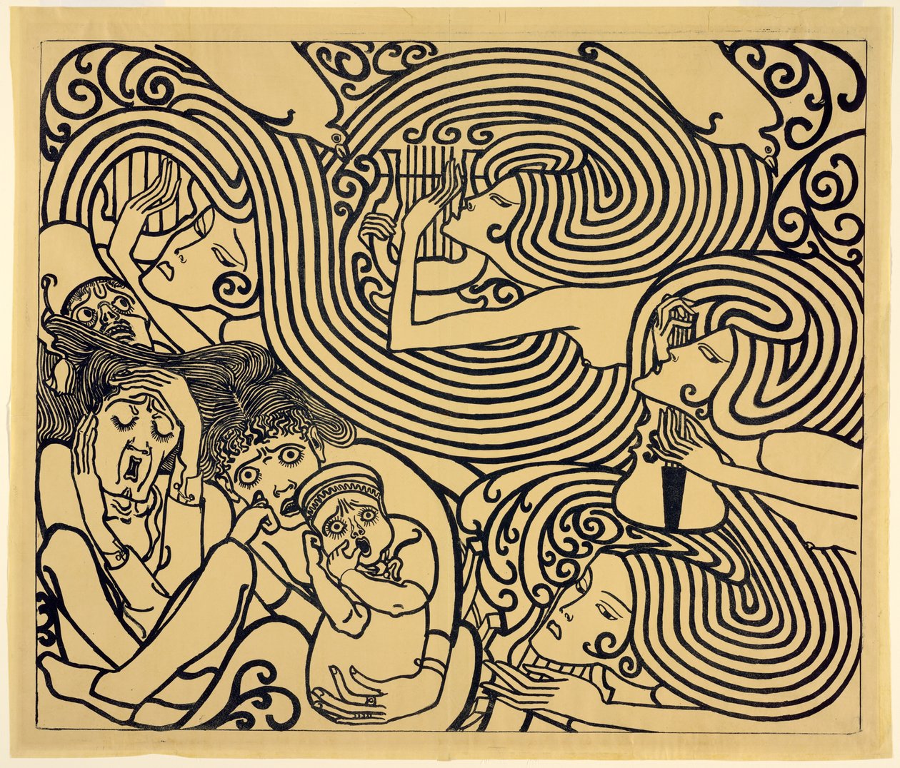 Bilddesign för en affisch, Wagenaars kantat "Skeppsbrottet av Jan Toorop