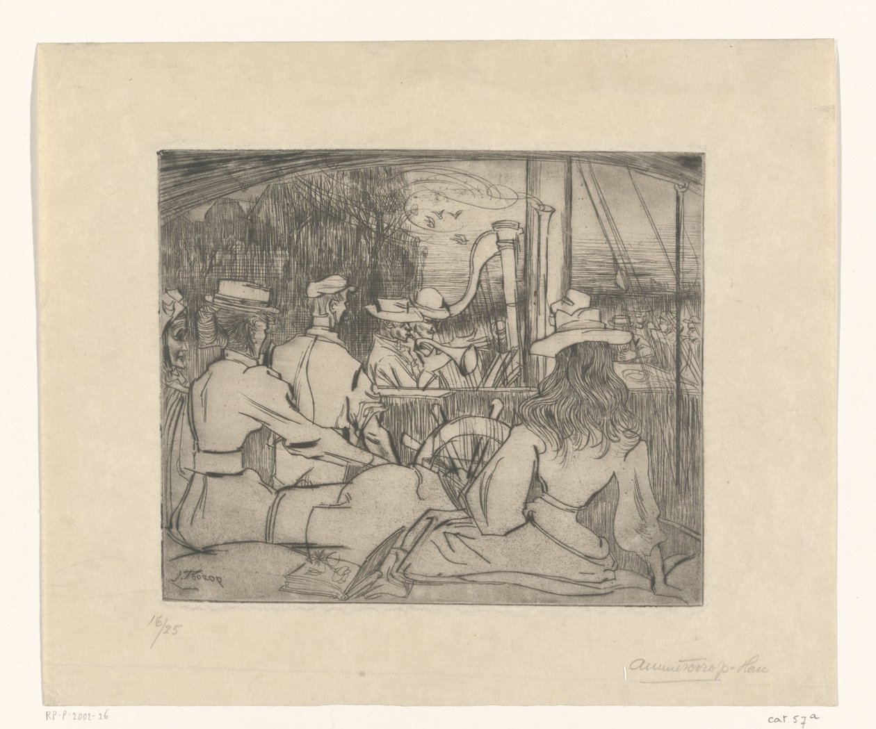 Musiker som spelar på däcket av ett skepp Musicians on Board (originaltitel) av Jan Toorop