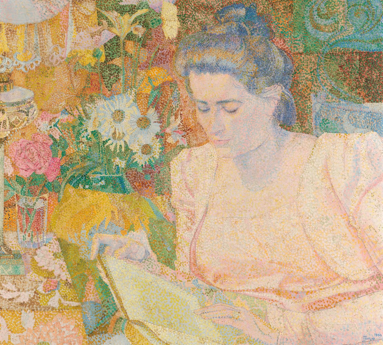 Porträtt av fru Marie Jeannette de Lange Porträtt av Marie Jeanette de Lange av Jan Toorop