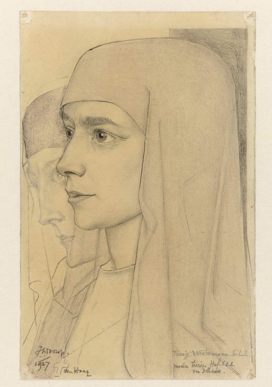 Porträtt av Treesje Westermann, Moder Thérèse Huf från Bethanië av Jan Toorop