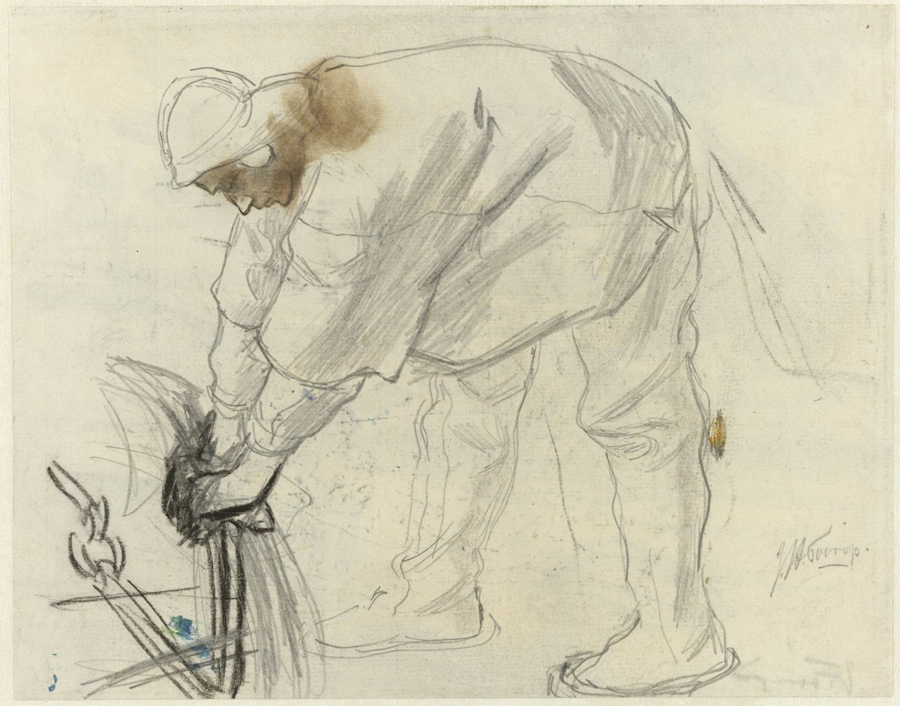 Studie av en sjöman med ett ankare av Jan Toorop