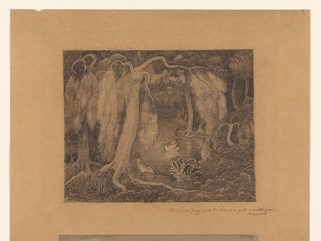 Kvinna vid kanten av en sjö av Jan Toorop