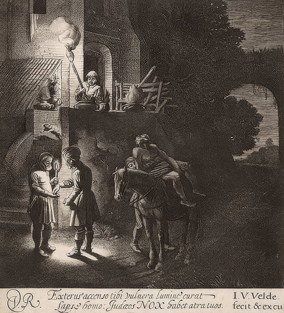 Den gode samariten. (ej daterad) av Jan Van de Velde