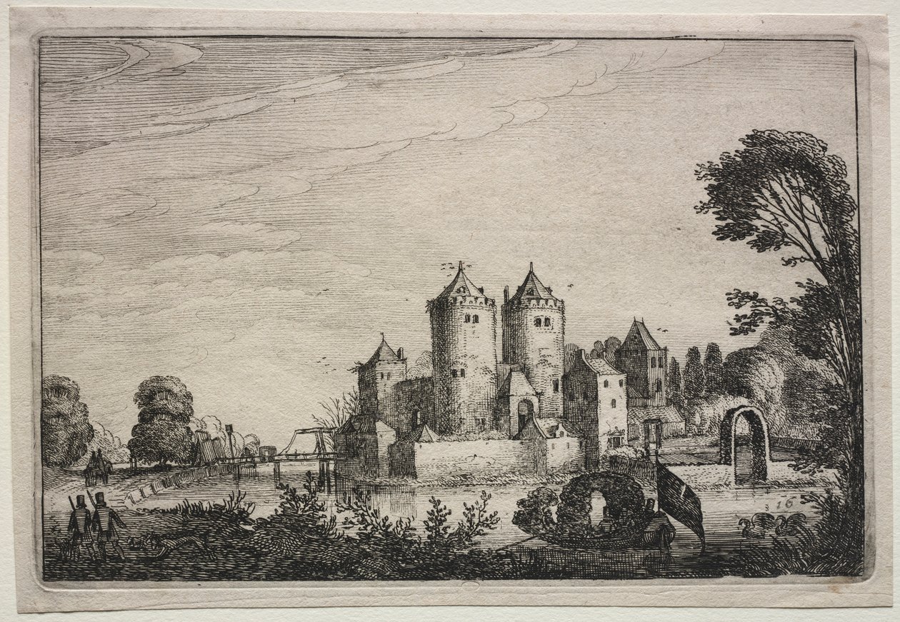 Slottet med två torn, 1616. av Jan Van de Velde