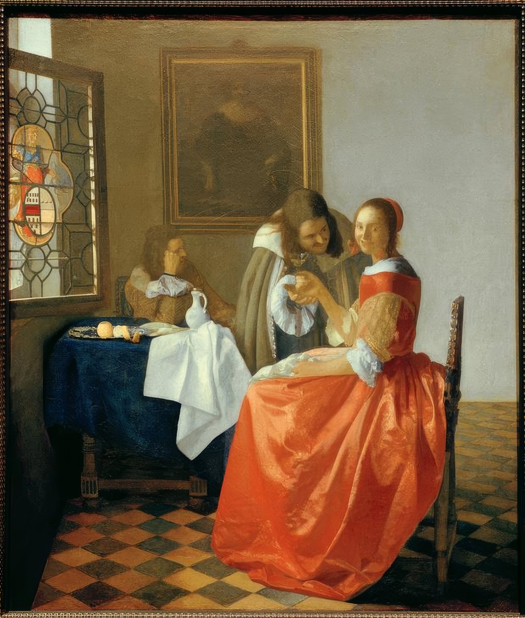 Flickan med vinglaset av Jan Vermeer van Delft