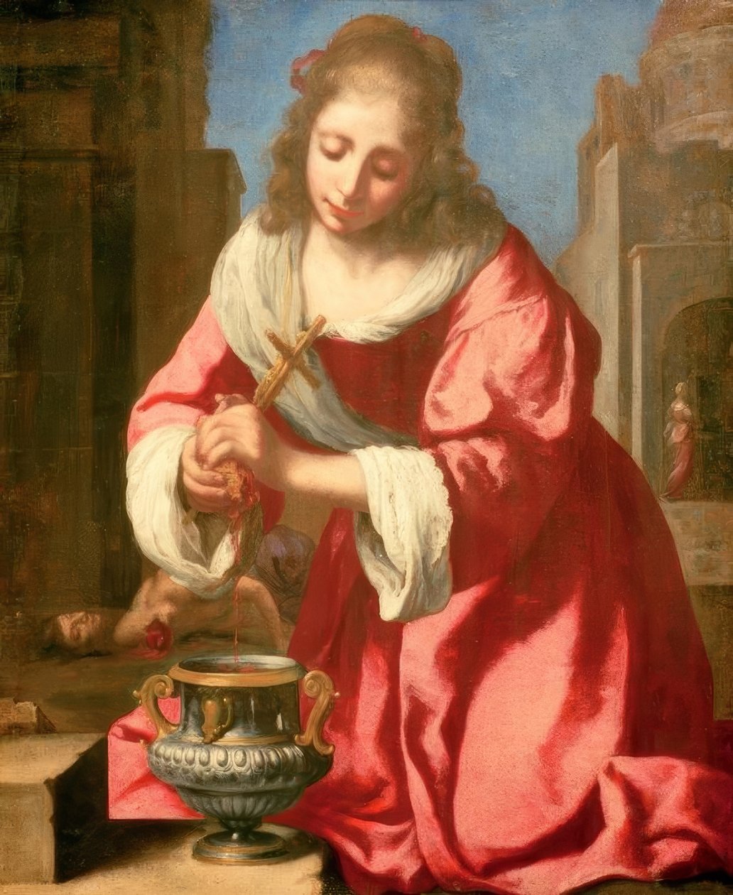 Den heliga Praxedis av Jan Vermeer van Delft