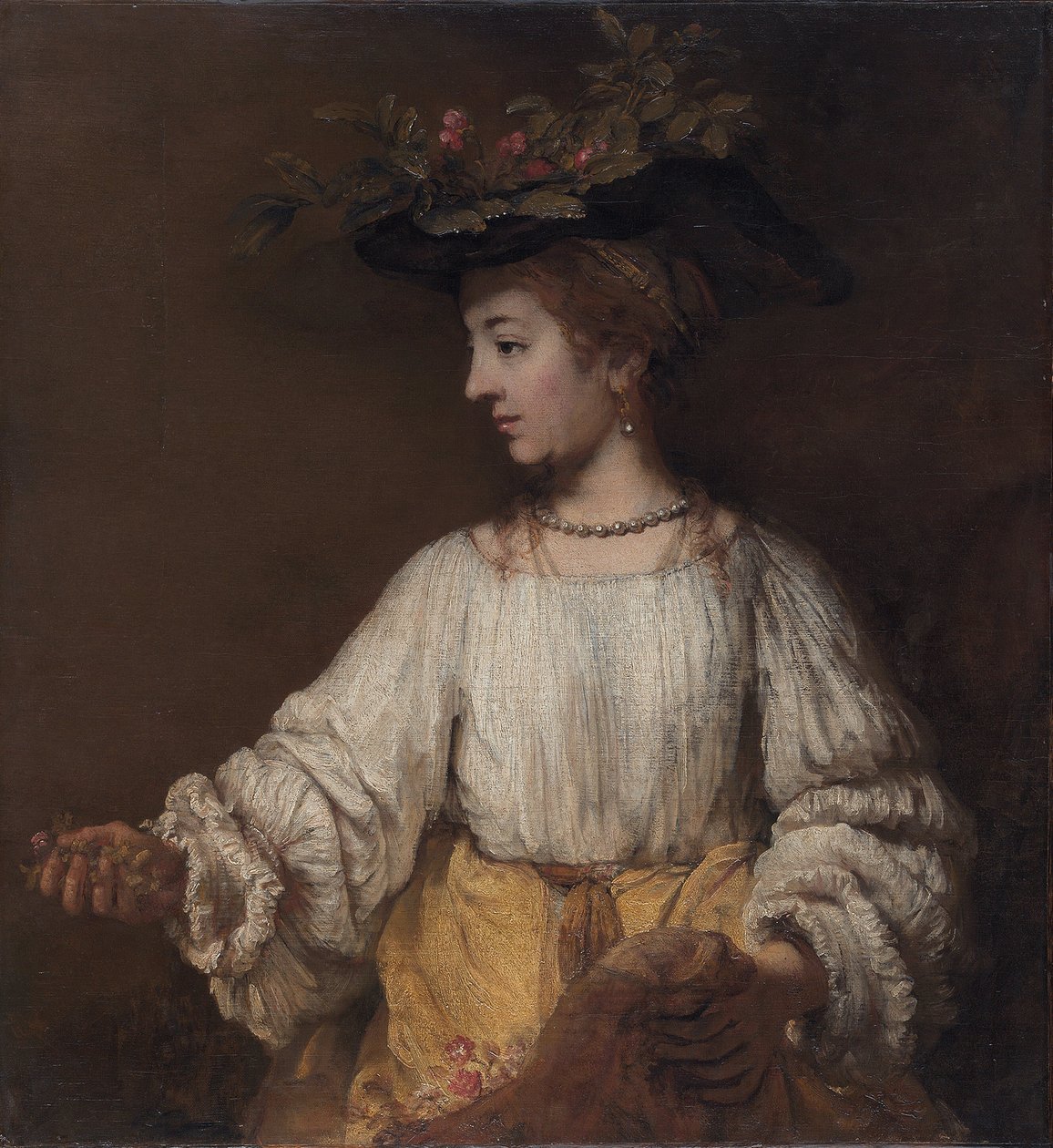 Flora - Målning av Rembrandt van Rijn av Johannes Vermeer