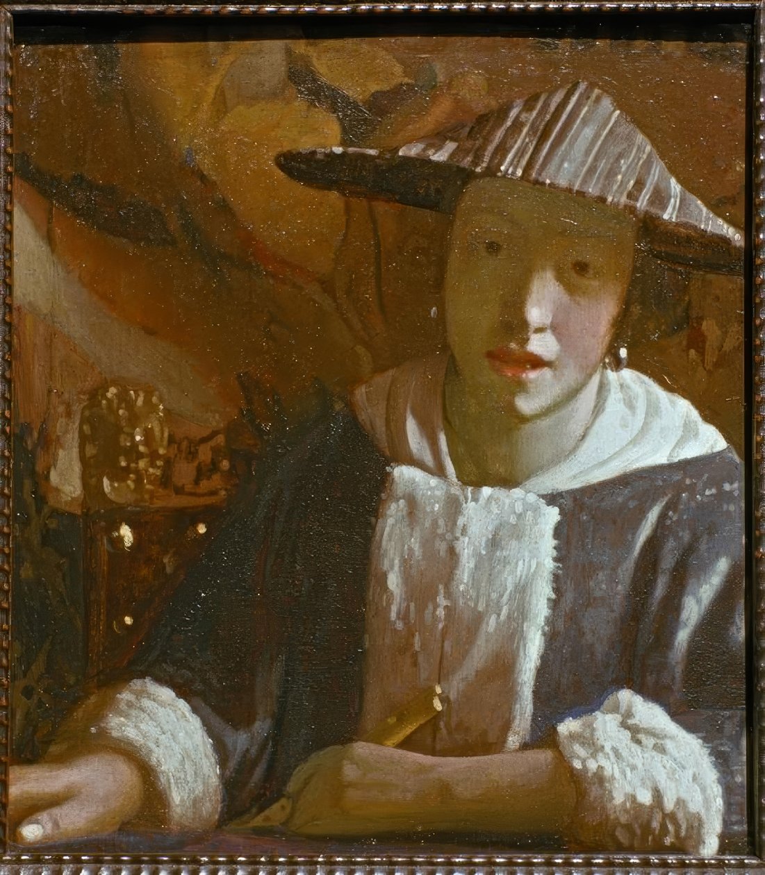 Flicka med flöjt av Jan Vermeer van Delft