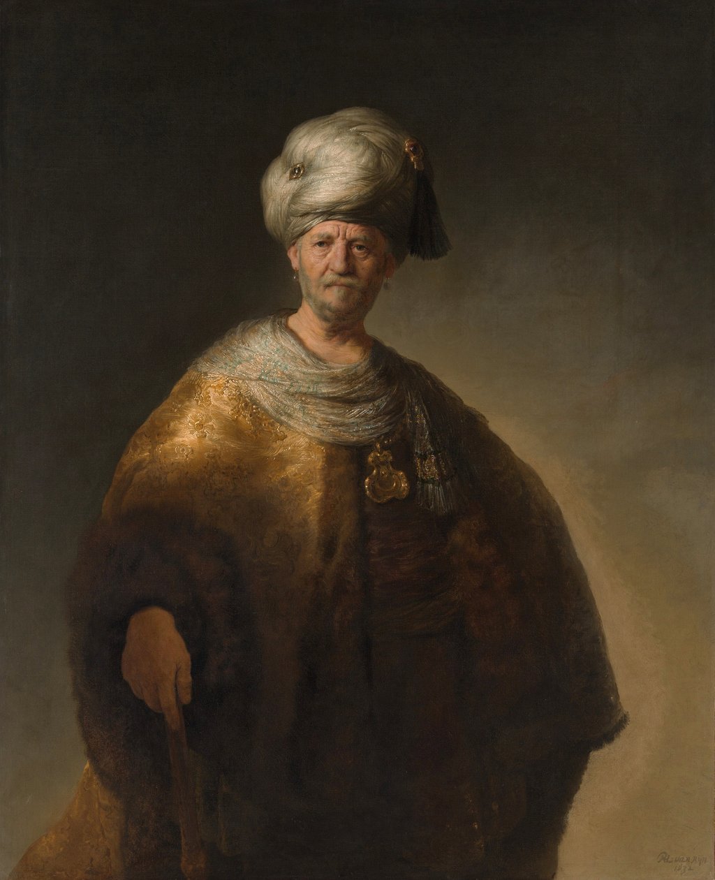 The Oriental Noble, även känd som The Slavic Noble - Målning av Rembrandt van Rijn av Johannes Vermeer