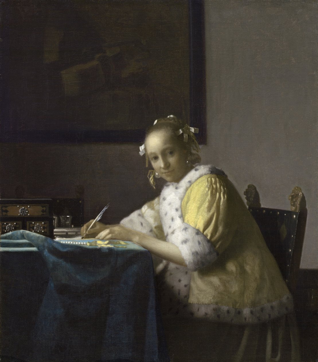 En dam som skriver ett brev, 1665-1670 av Jan Vermeer van Delft