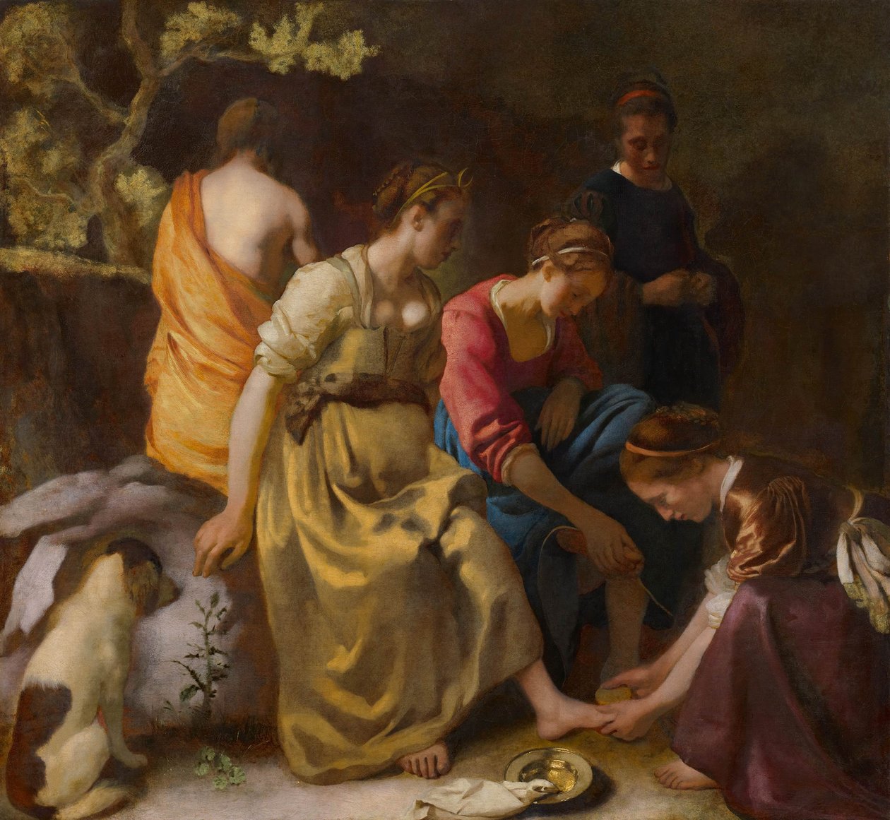 Diana och hennes följeslagare, ca 1654 av Jan Vermeer van Delft