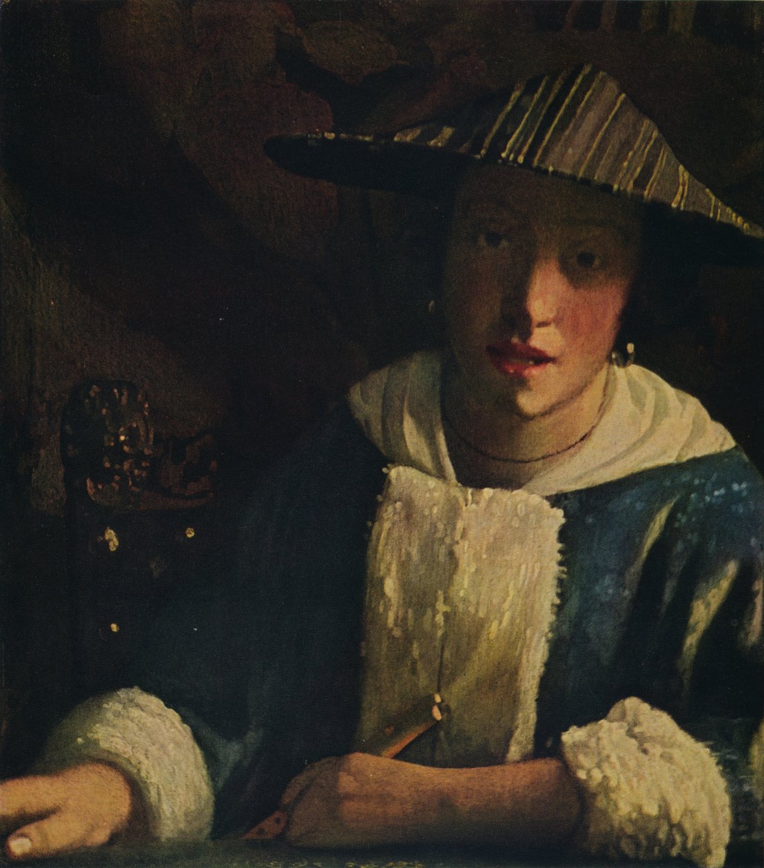 Ung flicka med flöjt, c1665-1675 av Jan Vermeer van Delft