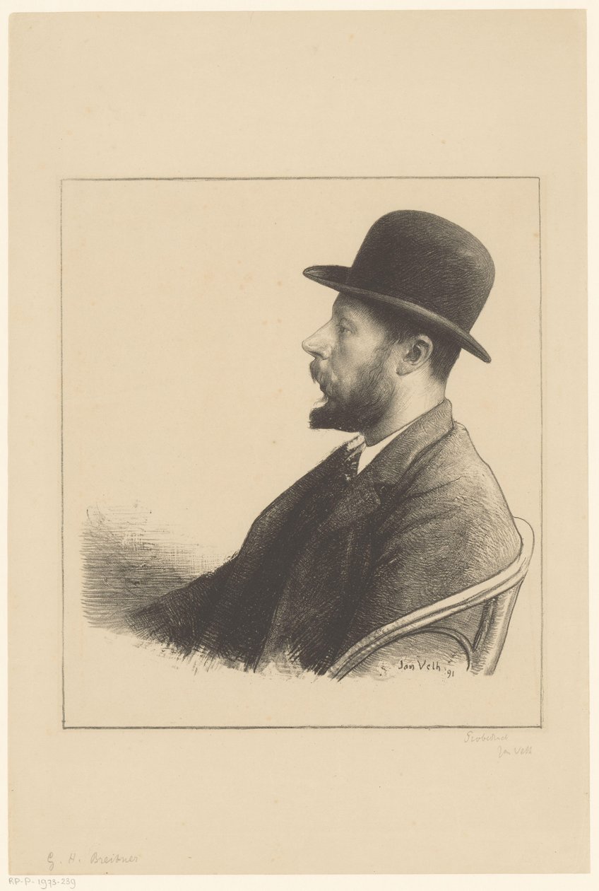 Porträtt av George Hendrik Breitner Famous Contemporaries (serietitel) av Jan Veth