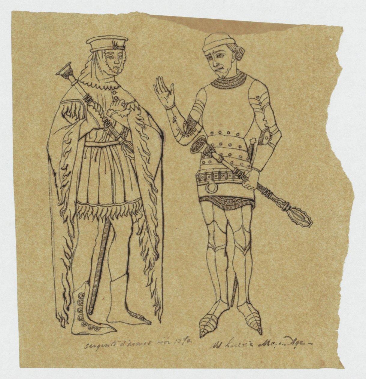 Zwei mittelalterliche Soldaten vor 1370 av Jan Veth