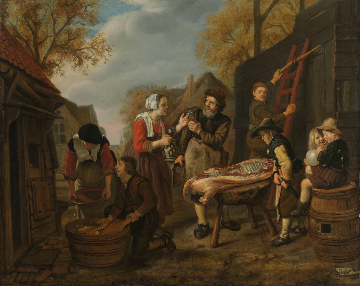 Slaktar en gris av Jan Victors