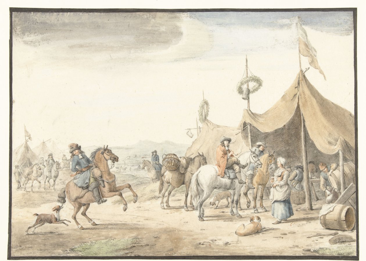 Arméläger med ryttare av Jan Vincentsz. van der Vinne