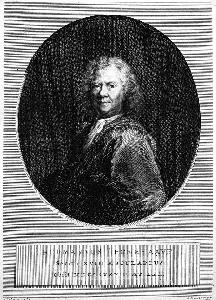 Herman Boerhaave, graverad av Jacobus Houbraken av Jan Wandelaar