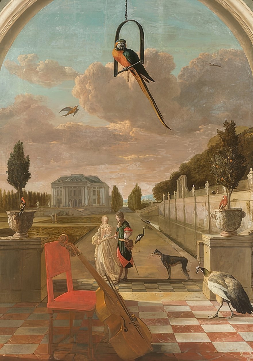 Park med hus på landet av Jan Baptist Weenix